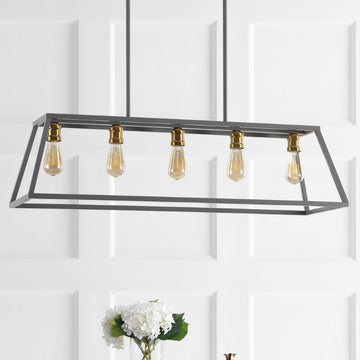 Floyd 38" Adjustable Iron Farmhouse Vintage LED Dimmable Pendant